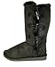 Womens 12" Tall Mid Calf Boots 3 Button Faux Sheepskin Fur Shearling 2 Colors