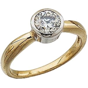 14K Yellow Gold Dazzling Solitaire Ring