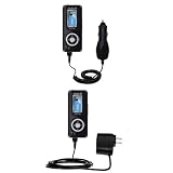 Essential Kit for the Sandisk Sansa c200 - includes Car and Wall Charger with Rapid Charge Technology - Gomadic Brand w/ TipExchange Technology