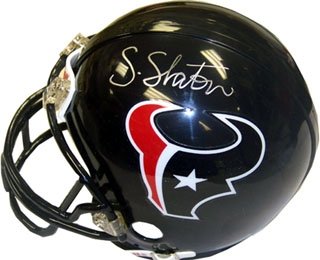 Steve Slaton Autographed/Hand Signed Texans Mini Helmet
