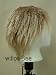 14" Long Strawberry Blonde tipped Pale Blonde twist / bangs synthetic wigs