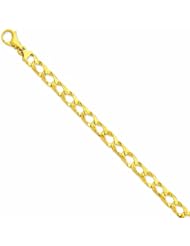 Genuine 14K Yellow Gold 8.65Mm Polished Fancy Link Bracelet 8 Inches 100% Satisfaction Guaranteed.