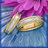 14K Men's 2 Tone Diamond Cut Wedding Band