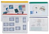 INDX Zip Pouch Lightweight Polythene Clear with Coloured Seal A4 Assorted - Ref 4701 (Pack 25)