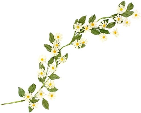 AA Floral 48" Garland with Burlap Petals (White Daisy)