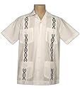 Men's Guayabera Shirt - Cool Mexican, Cuban Wedding and Cigar Clothing, White-Blue