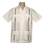 Men's Guayabera Shirt - Cool Mexican, Cuban Wedding and Cigar Clothing, White-Blue