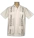 Men's Guayabera Shirt - Cool Mexican, Cuban Wedding and Cigar Clothing, White-Blue