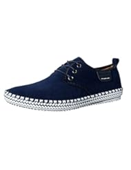 Shoes: Mohem Mens Poseidon Suede Leather Casual Walking Shoes Fashion Sneakers￡¨16801Blue43￡?