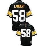 Reebok NFL Equipment Pittsburgh Steelers #58 Jack Lambert Black Tackle Twill Throwback Football Jersey