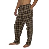 Mens Weatherproof Comfortable Fit Plaid Polar Fleece Thermal Sleepwear / Pajama Pants - Brown