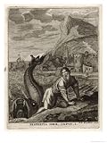 Disgorged by the Whale Jonah Finds Himself Safe and Sound on Dry Land Again Giclee Poster Print by P.b. Bouttats, 18x24