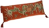 Natori Talisman 8-By-22-Inch Embroidered Dragon Decorative Silk Pillow
