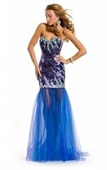 Mermaid Chiffon/Taffeta/Tulle Lace Beaded Crystals Applique Crystal Evening Dress/Prom Dress/Party Dress 