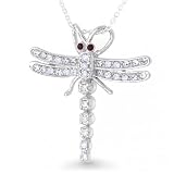 Bling Jewelry Sterling Silver CZ Dragonfly Pendant