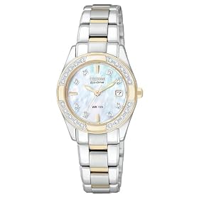 CITIZEN ECO-DRIVE Women's EW1824-57D Regent Two-Tone Diamond Watch