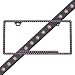 Black Chrome Frame w/ Rose Crystals Swarovski Car Truck SUV Slimline License Plate Frame