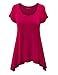 CTC Womens Round Neck Short Sleeve Asymmetrical Hem Tunic Tee