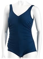 Speedo Aquatic Endurance+ Polyester Side Shirred Contourback Swimsuit with Tummy Control