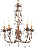 Havant Wrought Iron Chandelier With Crystals