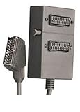 Skytronic Scart splitter, gold plated - 1 x SCART plug to 2 x switched SCART sockets.