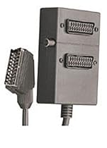 Skytronic Scart splitter, gold plated - 1 x SCART plug to 2 x switched SCART sockets.