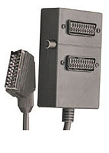 Skytronic Scart splitter, gold plated - 1 x SCART plug to 2 x switched SCART sockets.