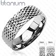 Solid Titanium with Snake Skin Design Ring
