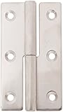 Sugatsune KN-64L/SS Lift Off Hinge, Stainless Steel 304, Polished Finish, Left Handedness, 1.5mm Leaf Thickness, 36mm Open Width, 7.5mm Pin Diameter