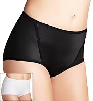 2 Pack Lace Trim Low Leg Knickers