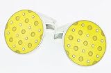 Sterling silver and translucent yellow enamel handmade cufflinks with presentation box