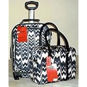 Missoni for Target Black & White 21" Carry-On Spinner Upright and Travel Tote Black & White Print- 2pc