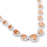 Sterling Silver 16" Graduated Heart Cubic Zirconia Necklace