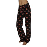 Womens NFL Cleveland Browns Comfortable Cotton Sleepwear / Pajama Pants - Black (Size: M)