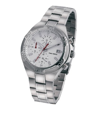 Time Force - TF3113M02M - Montre Homme - Quartz Analogique - Cadran Blanc - Bracelet en Acier Time Force - TF3113M02M - Montre Homme - Quartz Analogique - Cadran Blanc - Bracelet en Acier