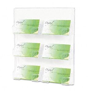 deflect-o 70601 6-Pocket clear plastic wall mount business card holder, 8-3/8w x 1-1/2d x 9-3/4h