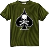 BLACK INK 1-SIDED - OLIVE DRAB ''DEATH SPADE'' T-SHIRT
