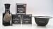 Edwin Jagger Ebony Black Shave Shaving Set of Pure Badger Brush & Drip Stand,Porcelian Shave Soap Bowl and 3 Shave Soaps-Wonderful Gift Set!