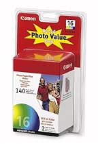 CANON Photo Value Pack (9818A007) 2 BCI-16 Color Ink Tanks with 140 Sheets of 4x6 Glossy Photo Paper