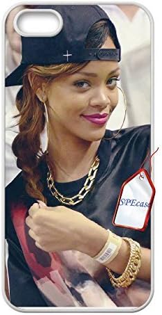Rihanna Case for Iphone 5,5S,Love how she rocks the backward caps phone Case for Iphone 5,5S.