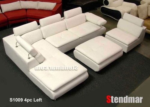 4pc New Modern White Leather Sectional Sofa Set 
