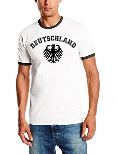 EM 2016 Deutschland ADLER Fußball T-SHIRT TRIKOT mit Deinem NAMEN + NUMMER ! HERI Ringer weiss Gr.XXL