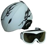 Rebel Kinder-Skihelm incl. Skibrille Inmould, weiss, M (55-58)