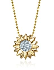 Alex Woo "Little Seasons" Diamond and 14k Gold Sunflower Pendant Necklace, 16"