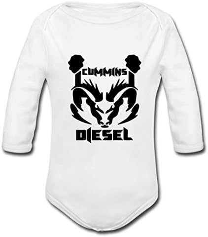 Vinne Car Cummins Dodge Long Sleeve Babysuit Organic Supersoft Infant Onesie White 3 months