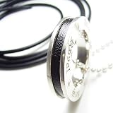 RoyalStag*ロイヤルスタッグ ブラックレザーサークルラインリングネックレス SN23-017の画像