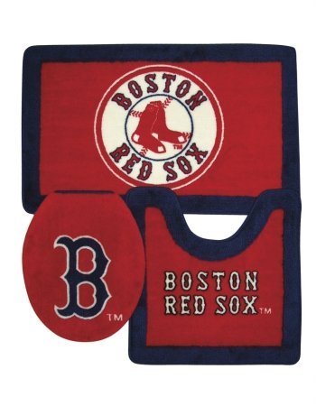 Boston Red Sox 3 Piece Bath Rug Set