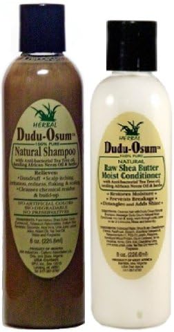 Dudu Osum 100% Pure Double Bundle (Natural Shampoo and Raw Shea Butter Moist Conditioner) Plus 1 Free of Apple EYE Pencil Color: Life Green
