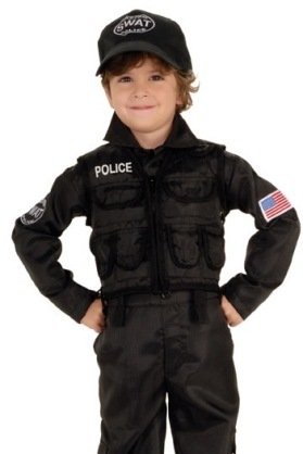 Kids SWAT Police Boys Cops Outfit Halloween Costume