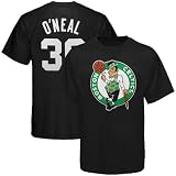 NBA Majestic Boston Celtics #36 Shaquille O'Neal Youth Black Name & Number T-shirt (Small)